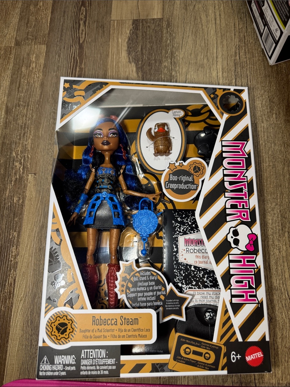 monster high Robecca Steam Doll with Blue Hair & Brown Skin